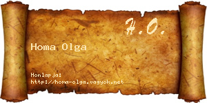 Homa Olga névjegykártya